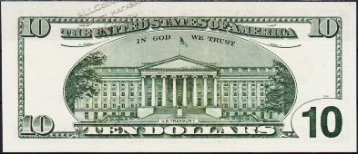 Банкнота США 10 долларов 1999 года. Р.506 UNC "BE-A" - Банкнота США 10 долларов 1999 года. Р.506 UNC "BE-A"