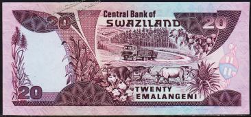 Свазиленд 20 эмалангени 1989г. P.17s - UNC "А" - Свазиленд 20 эмалангени 1989г. P.17s - UNC "А"