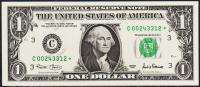 Банкнота США 1 доллар 2001 года. Р.509 UNC  "C" C-Звезда