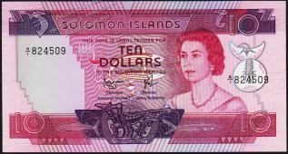 Соломоновы острова 10 долларов 1977г. P.7в - UNC - Соломоновы острова 10 долларов 1977г. P.7в - UNC