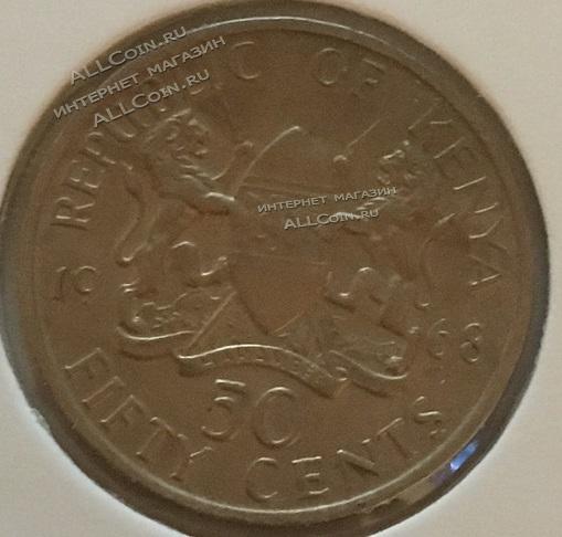#H9-143 Кения 50 центов 1968г.Медь Никель. UNC 