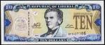 Либерия 10 долларов 2011г. P.27f - UNC