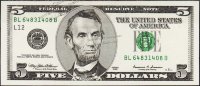 Банкнота США 5 долларов 1999 года. Р.505 UNC "BL-B"