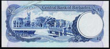 Барбадос 2 доллара 1986г. P.36 UNC - Барбадос 2 доллара 1986г. P.36 UNC