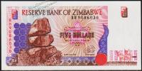 Зимбабве 5 долларов 1997г. P.5а - UNC