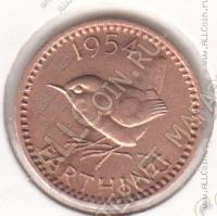30-62 Великобритания 1 фартинг 1954г. КМ # 895 бронза 20мм