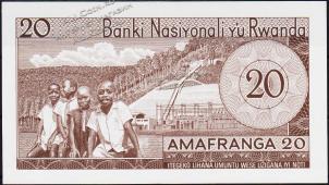 Банкнота Руанда 20 франков 31.03.1966 года. P.6a(2) - UNC - Банкнота Руанда 20 франков 31.03.1966 года. P.6a(2) - UNC