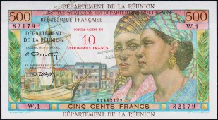Банкнота Реюньон 10 новых франков 1971 года. Р.54в - UNC - Банкнота Реюньон 10 новых франков 1971 года. Р.54в - UNC