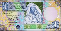 Банкнота Ливия 1 динар 2002 года. P.64а - UNC