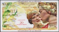Банкнота Реюньон 20 новых франков 1971 года. Р.55в - UNC