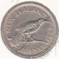  5-150	Новая Зеландия 6 пенсов 1962г. КМ # 26,2 медно-никелевая 2,83гр. 19,3мм