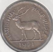 24-60 Маврикий 1/2 рупии 1971г. - 24-60 Маврикий 1/2 рупии 1971г.