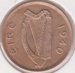 37-66 Ирландия 1/2 пенни 1940г. Бронза 