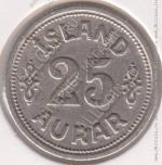 4-42 Исландия 25 аурар 1940г. KM# 2.2 медно-никелевая 2,4гр 16,0мм
