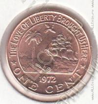 10-125 Либерия 1 цент 1972г КМ # 13 UNC бронза 2,6гр. 18мм 