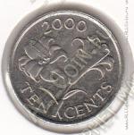 8-176 Бермуды 10 центов 2000г. КМ # 109 UNC медно-никелевая 2,5гр. 17,8мм