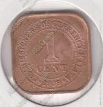 3-130 Малайя 1 цент 1939г. KM# 2 бронза 5,82гр 21,0мм 