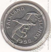 22-173 Фолклендские Острова 5 пенсов 1998г. КМ # 4.2 медно-никелевая 5,25гр. 18мм