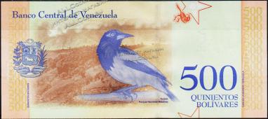 Банкнота Венесуэла 500 боливаров 18.05.2018 года. P.NEW - UNC - Банкнота Венесуэла 500 боливаров 18.05.2018 года. P.NEW - UNC