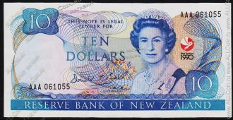Новая Зеландия 10 долларов 1990г. P.176 UNC - Новая Зеландия 10 долларов 1990г. P.176 UNC