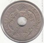 16-114 Британская Западная Африка 1 пенни 1919Н г. КМ # 9 медно-никелевая 30,5мм