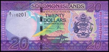 Банкнота Соломоновы острова 20 долларов 2017 года. P.NEW - UNC - Банкнота Соломоновы острова 20 долларов 2017 года. P.NEW - UNC