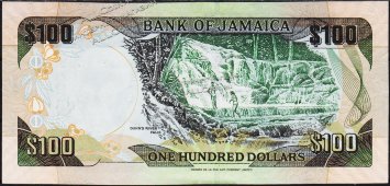 Банкнота Ямайка 100 долларов 2007 года. P.84с - UNC - Банкнота Ямайка 100 долларов 2007 года. P.84с - UNC