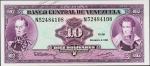 Банкнота Венесуэла 10 боливаров 1992 года. P.61c - UNC "N"