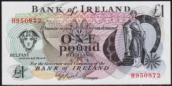 Банкнота Ирландия Северная 1 фунт 1980 года. P.65 UNC - Банкнота Ирландия Северная 1 фунт 1980 года. P.65 UNC