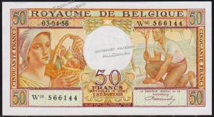 Бельгия 50 франков 1956г. Р.133в - UNC - Бельгия 50 франков 1956г. Р.133в - UNC