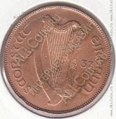 8-26 Ирландия 1 пенни 1937г. КМ # 3 бронза 9,45гр. 30,9мм - 8-26 Ирландия 1 пенни 1937г. КМ # 3 бронза 9,45гр. 30,9мм