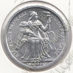 34-38 Французская Океания 1 франк 1949г. КМ # 2 UNC алюминий 1,25гр. 23мм 