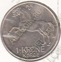 30-138 Норвегия 1 крона 1970г. КМ # 409 медно-никелевая 7,0гр. 25мм