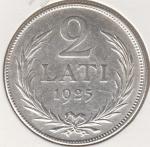 2-157 Латвия 2 лата 1925г. KM# 8 серебро 10,0гр 27,0мм