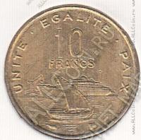 26-39 Джибути 10 франков 1996г. КМ # 23 UNC алюминий-бронза 3,0гр. 20мм