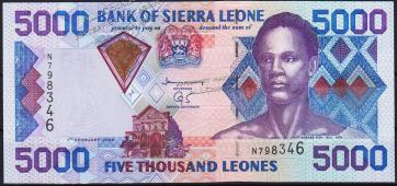 Сьерра-Леоне 5000 леоне 2002г. P.27а - UNC - Сьерра-Леоне 5000 леоне 2002г. P.27а - UNC