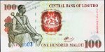 Банкнота Лесото 100 малоти 1994 года. P.18 UNC