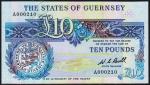 Гернси 10 фунтов 1980-89г. Р.50а - UNC