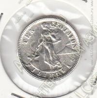 20-31 Филиппины 10 сентавов 1944г. КМ # 181 D серебро 2,0гр. 16,7мм