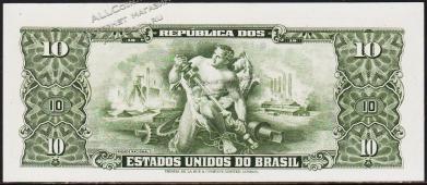 Бразилия 10 крузейро 1953-60г. P.159с - UNC - Бразилия 10 крузейро 1953-60г. P.159с - UNC