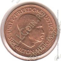3-64 Сьера-Леоне 1/2 цент 1964 г. KM# 16 UNC Бронза 2,85 гр. 20,2 мм. 