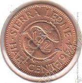 3-64 Сьера-Леоне 1/2 цент 1964 г. KM# 16 UNC Бронза 2,85 гр. 20,2 мм.  - 3-64 Сьера-Леоне 1/2 цент 1964 г. KM# 16 UNC Бронза 2,85 гр. 20,2 мм. 