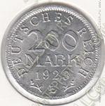 21-49 Германия 200 марок 1923г. КМ # 35 Е алюминий 1,0гр. 23мм