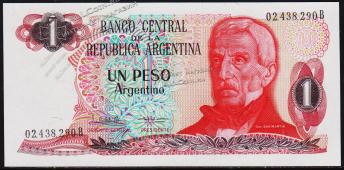 Аргентина 1 песо аргентино 1983-84г. P.311(2-2) - UNC - Аргентина 1 песо аргентино 1983-84г. P.311(2-2) - UNC