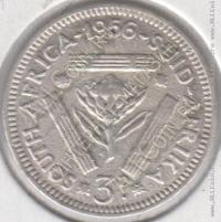 19-107 Южная Африка 3 пенса 1956г. KM# 47 серебро 1,41 гр 16,5 мм 