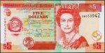 Банкнота Белиз 5 долларов 2016 года. P.67g - UNC