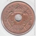 37-108 Восточная Африка 10 центов 1952г. КМ#34 Н бронза 9,5гр.