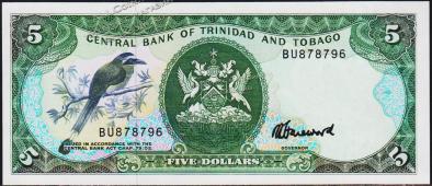 Тринидад и Тобаго 5 долларов 1985г. Р.37с АUNC - Тринидад и Тобаго 5 долларов 1985г. Р.37с АUNC