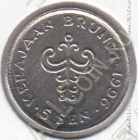 15-102 Бруней 5 сен 1996г. КМ # 35 UNC медно-никелевая 1,41гр. 16,26мм