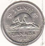 30-142 Канада 5 центов 1941г. КМ # 33 никель 4,5гр. 21,2мм